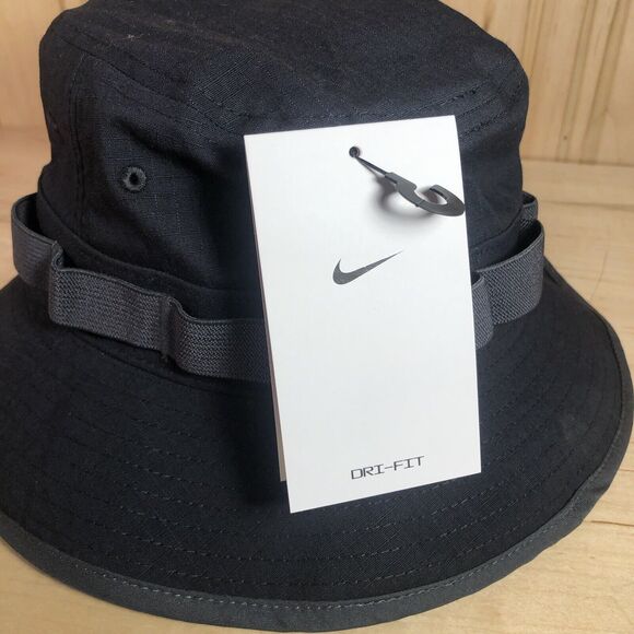 NIKE APEX DRI-FIT BUCKET HAT MENS MEDIUM UNISEX BLACK GREY NEW - Picture 4 of 7